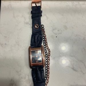 Black and copper watch